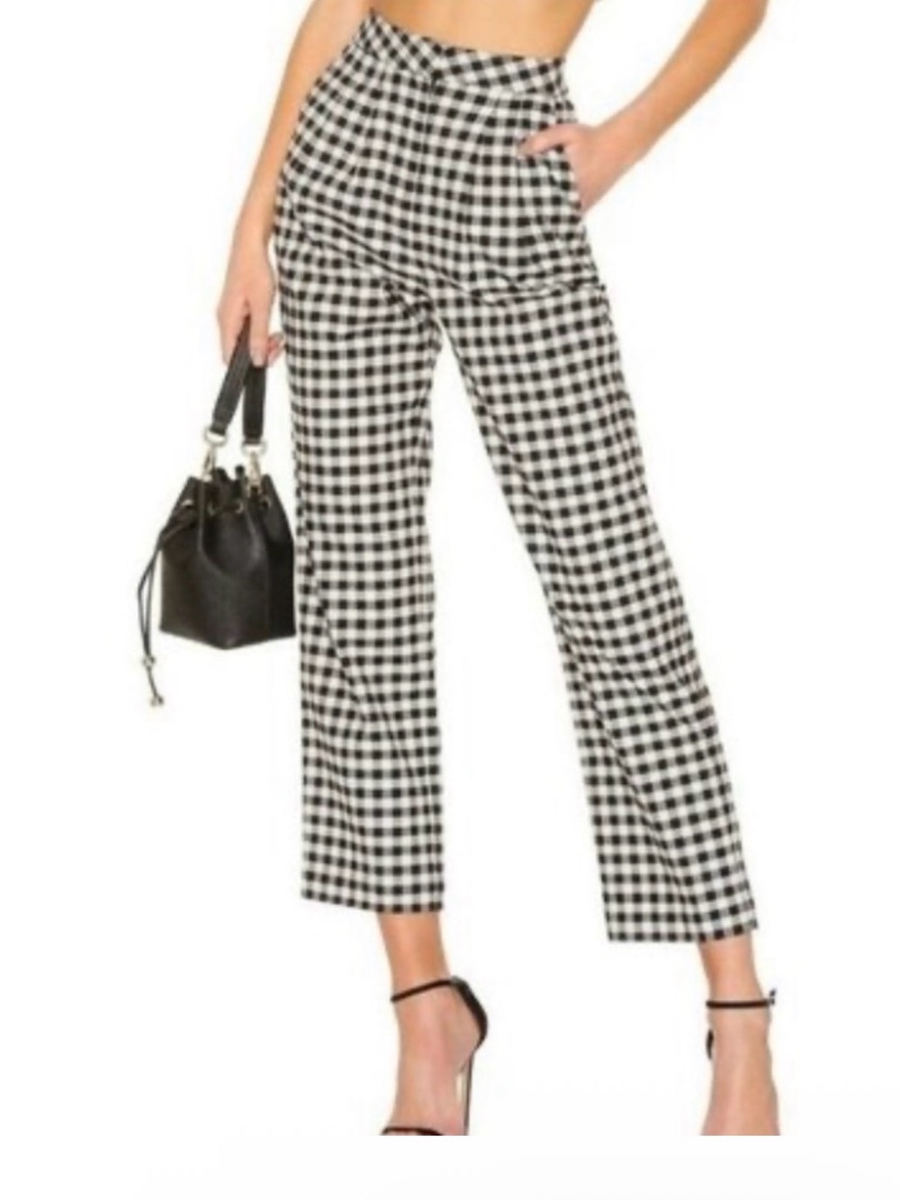 L'Academie Orson Ankle Pants in Black & White Gingham